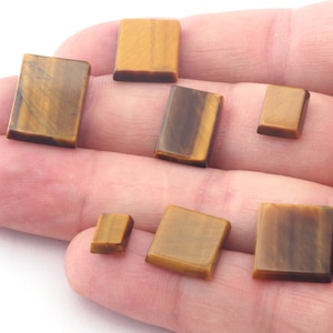 Tigerauge Rechteck Quadrat schräger Rand Edelstein Cabochons