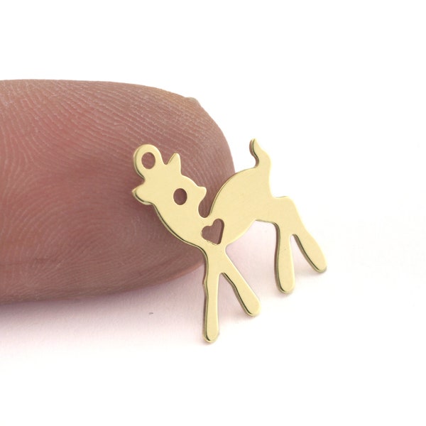 Baby Gazelle Charms Raw Brass 18x14mm 0.5mm thickness Findings  OZ3419-50