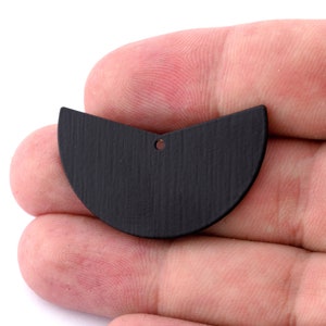 Brushed Geometric Charms Black Painted Brass 38x23mm 0.8mm thickness Findings  OZ3630-420