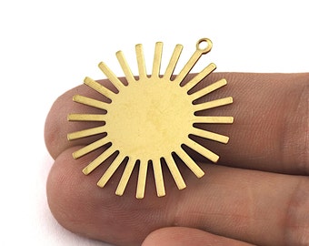 Sun Charms 33x30mm 1 hole Raw brass findings 3569-165