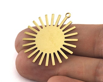 Sun Charms 33x30mm 1 hole Raw brass findings OZ3569-165