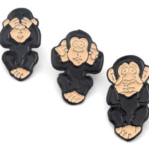Lapel Pins Three Monkey Hard Enamel