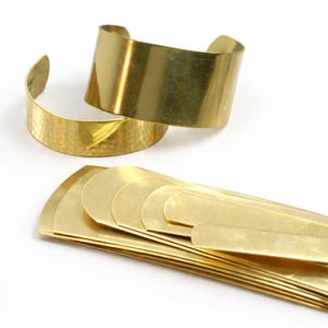 Bracciale rigido in ottone grezzo, larghezza 10-50 mm, lunghezza 160 mm, spessore 0,8 mm – Bracciale rigido largo in ottone, grezzo per stampaggio, materiale per la creazione di gioielli -1423 4080