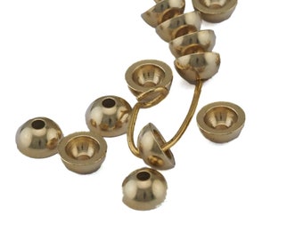 Tapón de latón crudo para cordón, punta de cinta (8 x 4 mm, 6 mm interior) - ENC6 2442