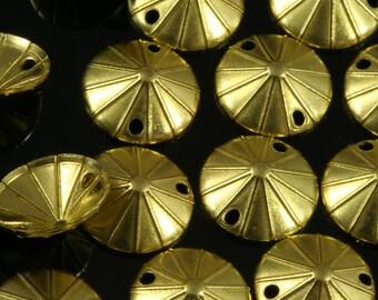 Cone circle 2 hole connector Raw Brass 10mm Charms ,Findings 729R-57