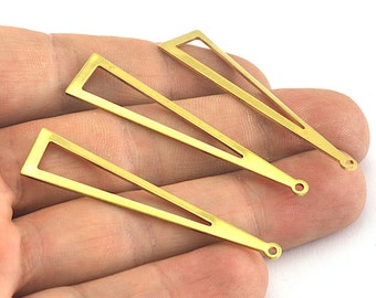 Long Triangle raw brass 50x11mm (0.8mm thickness) 1 hole charms  findings OZ3578-135