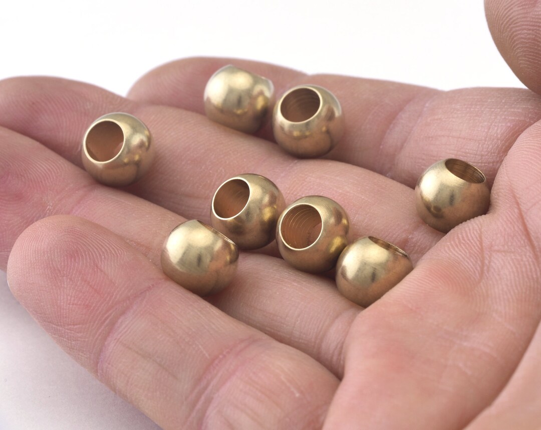 Raw Brass Sphere Bead, 10x7.5mm Spacer Finding (5.5mm Hole) - Bab5 0541 ...