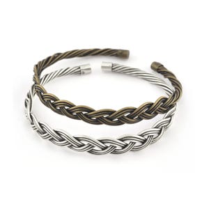 Bracciale con nodi celtici, ottone placcato argento antico o bronzo - S288