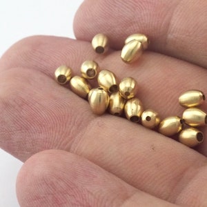 Oval spacer beads 5x4mm (1 side 1.8mm other 1mm) Raw Brass , findings bab 2468