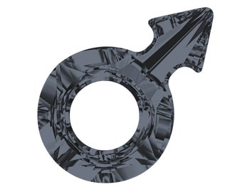Swarovski 4878 Silver Night Male Symbol, 30x19mm