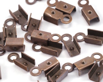 Antique Copper Brass Cord End Tips (3mm), 100 Pcs -CSS4C-11 1916