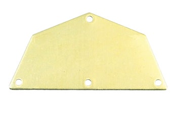 Semi octagonal 32x16mm 0.8mm Thickness 4 hole Raw brass stamping blanks 1983R-250