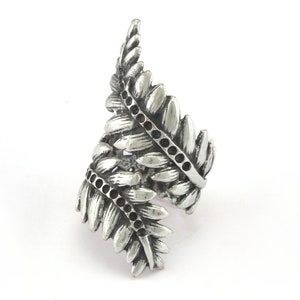 Blätter Ring Verstellbare Lünette Antikes Silber Überzogenes Messing (17mm 7US innere Größe - Einstellbar) OZ3674