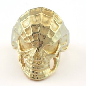 Skull Adjustable Ring Raw Brass (21mm 11.5US inner size) OZ2922