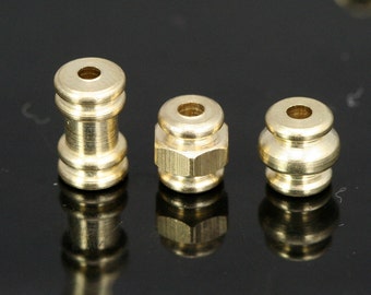 Mixed Raw brass cylinder 10x6 7x6 7x7mm (hole 2mm) industrial brass charms, findings spacer bead bab2 1519-20-21