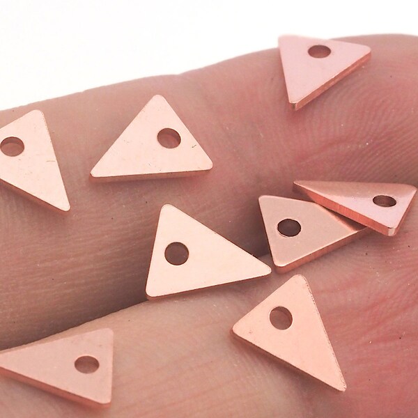 Triangle Small Charm Raw Copper 8x7mm 1 hole findings 3712-20