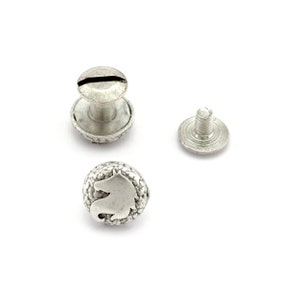 Paardenkopschroef klinknagels, chicago schroef / concho schroef, (10 mm kop) ruwe koperen noppen, 1/8" bout CSC5 CSC8 R142