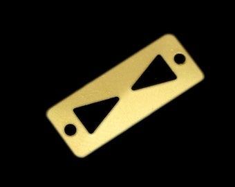 Rectangle tag 2 hole connector 8x20mm raw brass charms ,raw brass findings 160R-0.6