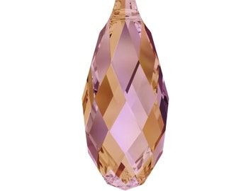 Briolette pendant 6010 swarovski® crystal astral pink 11x5.5mm