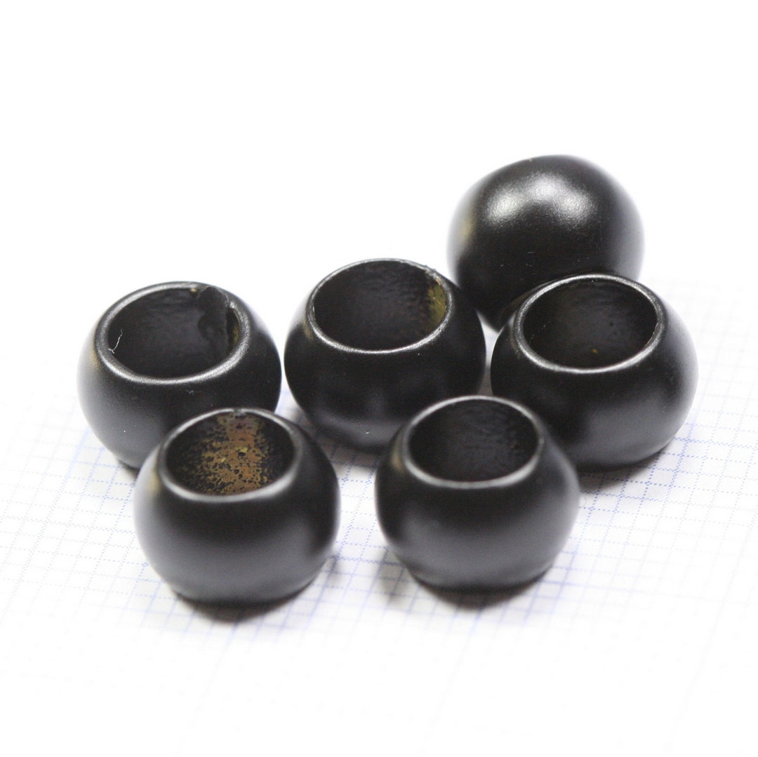 Black Painted Brass Sphere Spacer Bead 9x6mm (5.5mm Hole) - Bead Bab5.4 ...