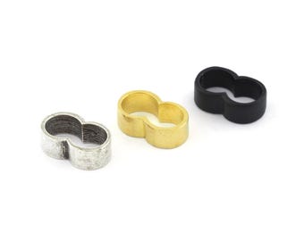 Cursori a strisce Strand, distanziatori in ottone grezzo per pelle da 6 mm -2028 bab6