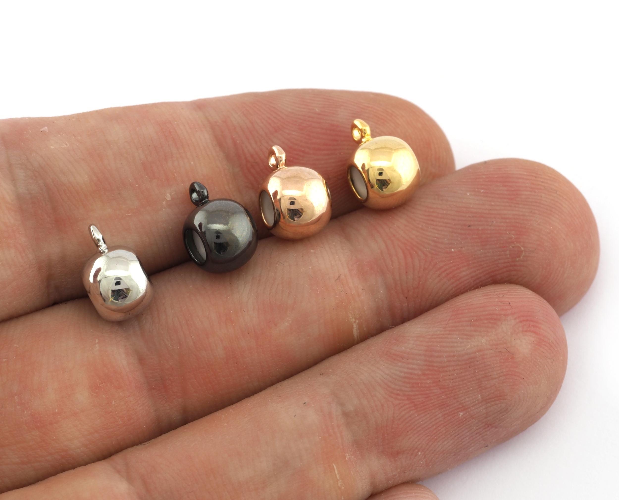 PH PandaHall 40 Pezzi Fermagli Per Gioielli In Ottone Placcato Oro 24K – 4 Misure, Con Inserto In Gomma Per Fermare Perline - 4