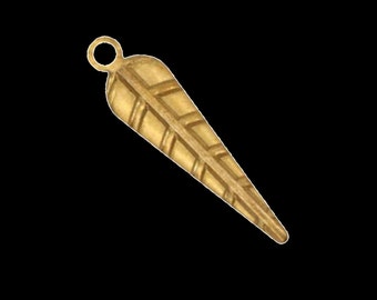 Arrow Head Charms 20x5mm raw brass spike shape findings 287R-46