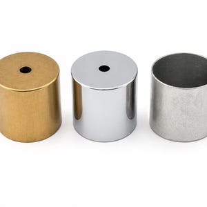 Ponteira de corda em latão bruto 21 x 20 mm, ponteira de cordão em tom prateado, ponteira interna de metal prateado antigo de 20 mm - ENC20 2581