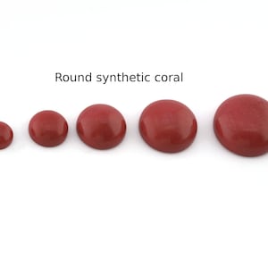 Round Dome Cabochon synthetic coral Flat Back Cabochons Red Cabochons cab42