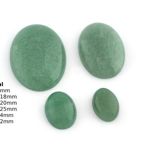 Aventurijngroene ovale koepel cabochon edelsteen platte achterkant CAB58-2