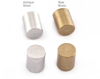 Cord  Tip Ends Caps Raw Brass, Antique Silver Plated  11x14mm 9mm Inner Ribbon End, Ends Cap, Enc9 5038