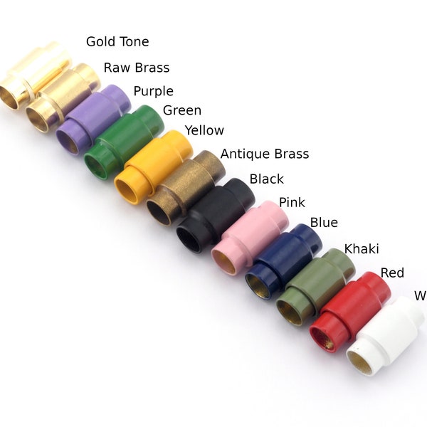 Magnetic clasp leather cord multi color 18x10mm 0,75"x1,18" brass solid brass 6,6mm 0.26" MCL6 R285