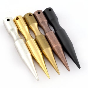 Spike Brass Pendant Findings Long Antique silver - Raw - Gold - Copper plated - Black - Gunmetal 7x50mm 9/32&quot;x2&quot; (2mm hole ) pendulum 1137R