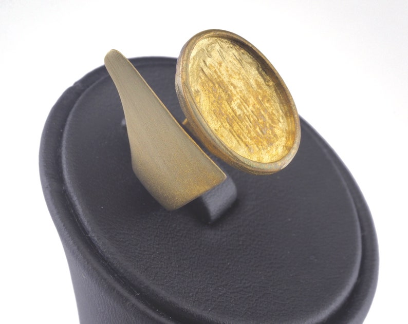 Ring Adjustable Ring Bezel Raw brass 18mm 7.5US inner size - Adjustable OZ2851