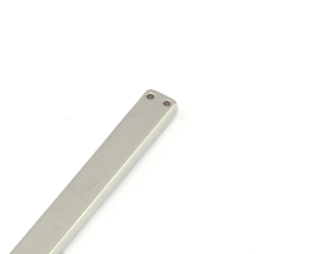 Rectangle Rod Huge Rhodium Plated Brass Bar Connector Square Stamping ...