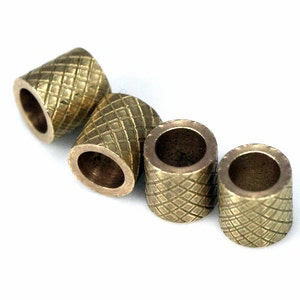 Textured Tube 6x6mm hole 4mm Raw Brass Charms Findings Spacer Bead bab4 ttt66 1618 image 1