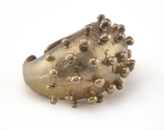 Dotted Ring Adjustable Raw Brass (17.5mm 7US Inner Size