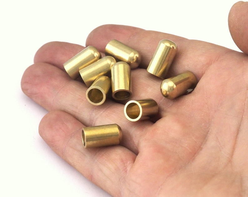 findings ENC6 2445 ends cap 8x15mm 6.1mm inner raw brass cord tip ends ribbon end caps