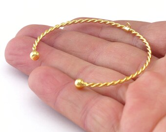 Bracelet with Loop setting 58mm (Adjustable) Gold plated brass OZ2629