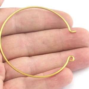 Wire Bracelet 55mm Bangle Raw Brass 2471 image 2