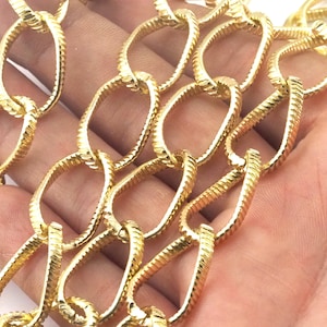 1 mt 3,3 feet 14x23mm Gold anodized Aluminum Shiny Chunky Gold chain LAV2-13