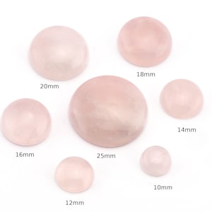 Roze Rozenkwarts Edelstenen Ronde Cabochons 8 - 10 - 12 - 14 - 16 - 18 - 20 - 25 mm Platte Achterkant Cabochons Sieraden DIY CAB13