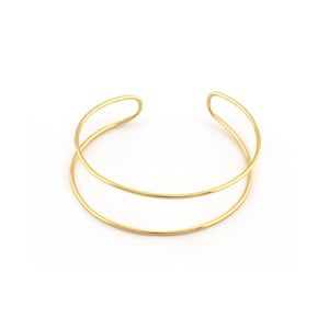 Wire Bracelet, Shiny gold plated brass  S418