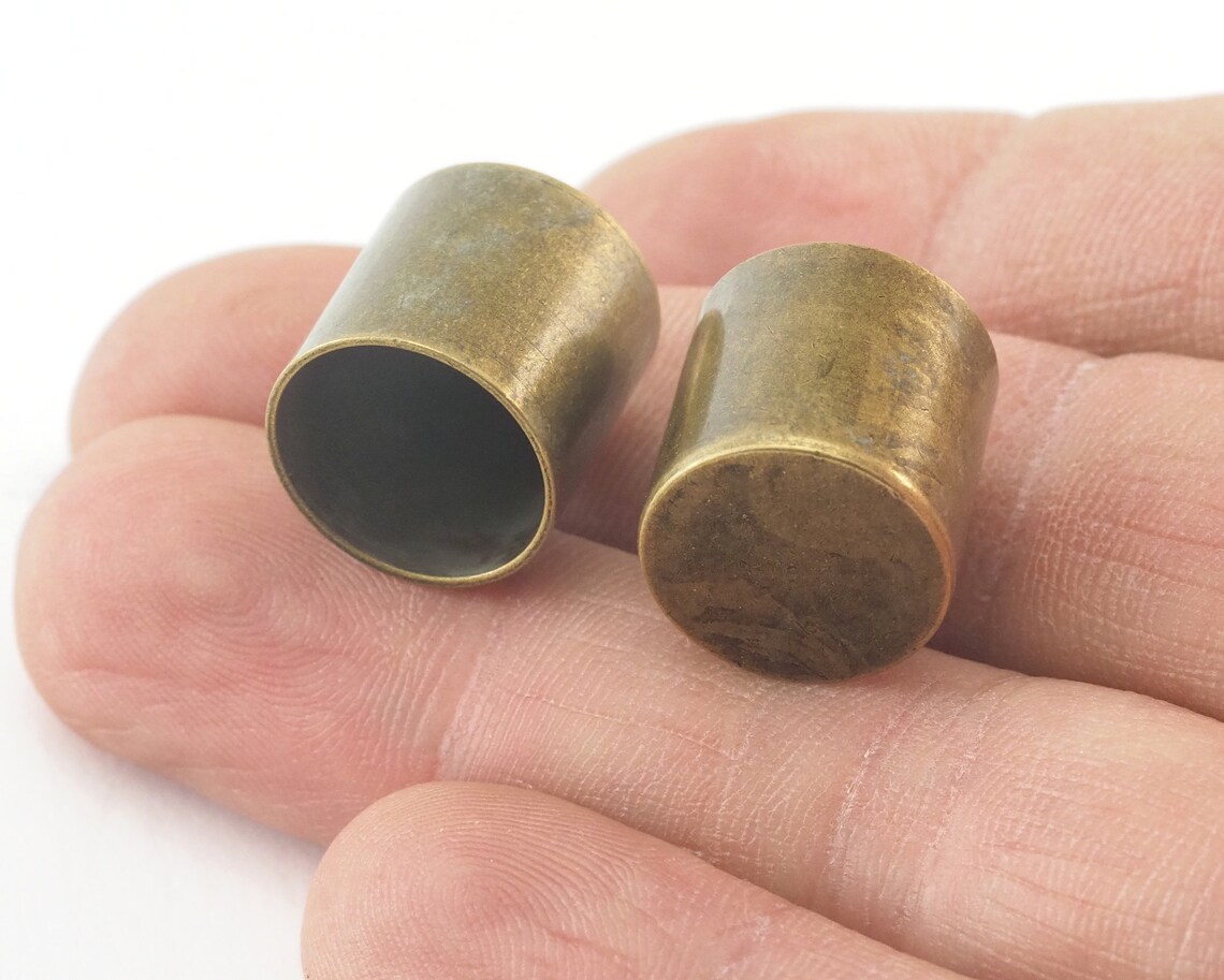 Ends Caps Leather 14x14mm 12.7mm Inner Hole Antique Yellow Etsy Denmark