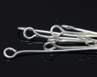 Brass eye pin 150 pcs 25mm 20 gauge( 0,8mm ) silver plated brass eyepin ES2520-21