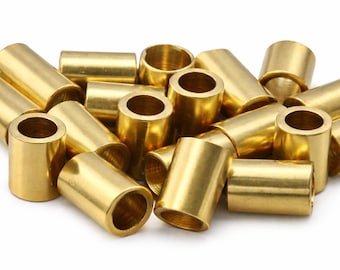 7x10mm Raw Brass Spacer 4.7mm Hole Metal Tube for Leather Cord DIY Jewelry Making 1641