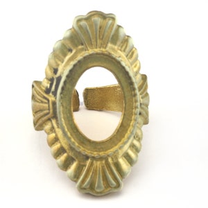 Ring Adjustable Ring 13x18 Bezel Blank - Cup Raw brass (17.5mm 7US inner size - Adjustable ) OZ2699