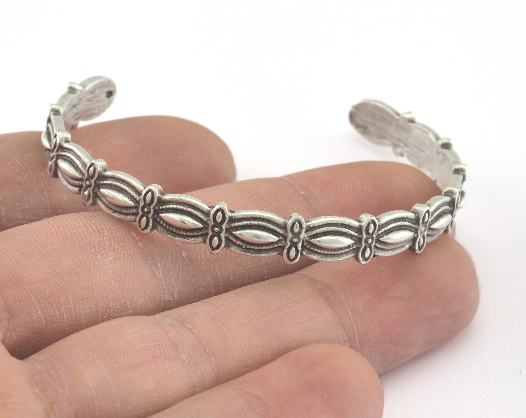 Cuff Bracelet Antique Silver Plated Brass 55mm inner size Etsy