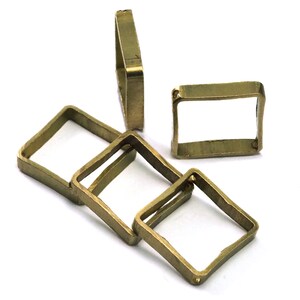 Raw Brass Square Frame  20x20x4mm Square Bead Frames Geometric Findings Jewelry Supplies 2120