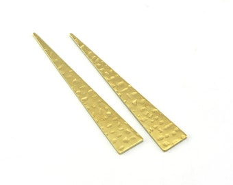 Long Triangle hammered raw brass 50x8mm (0.8mm thickness) no hole charms  findings OZ3620-150